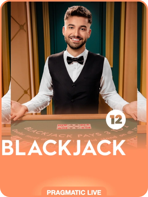 Blackjack 12 lobby thumbnail — Pragmatic Play Live, rendered by thumbs.store