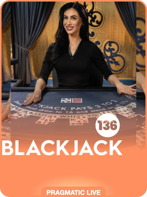 Blackjack 136 lobby thumbnail — Pragmatic Play Live, rendered by thumbs.store