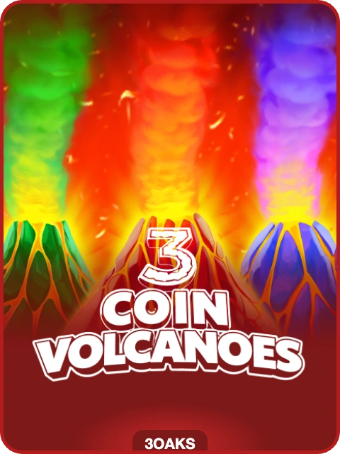 3 Coin Volcanoes lobby thumbnail — 3 Oaks Gaming, rendered by thumbs.store