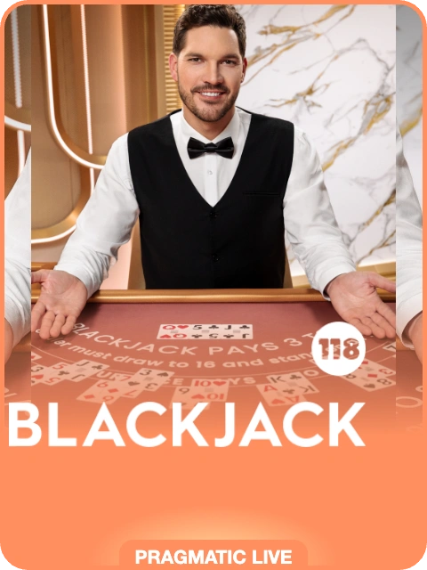 Blackjack 118 lobby thumbnail — Pragmatic Play Live, rendered by thumbs.store