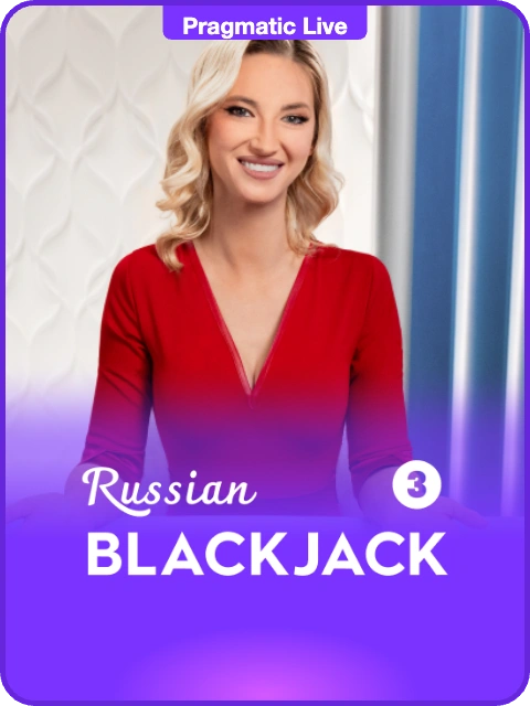Russian Blackjack 3 lobby thumbnail — Pragmatic Play Live, rendered by thumbs.store