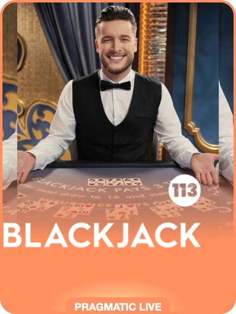 Blackjack 113 lobby thumbnail — Pragmatic Play Live, rendered by thumbs.store