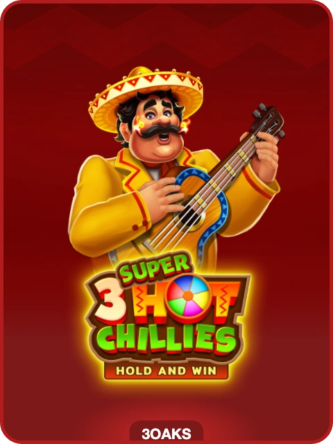 3 Super Hot Chillies lobby thumbnail — 3 Oaks Gaming, rendered by thumbs.store