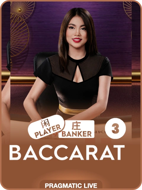 Baccarat 3 lobby thumbnail — Pragmatic Play Live, rendered by thumbs.store