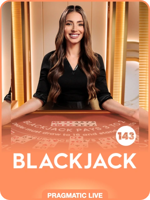 Blackjack 143 lobby thumbnail — Pragmatic Play Live, rendered by thumbs.store