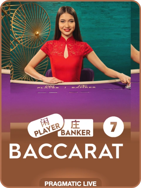 Baccarat 7 lobby thumbnail — Pragmatic Play Live, rendered by thumbs.store