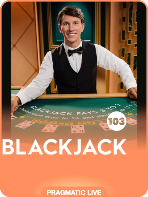 Blackjack 103 lobby thumbnail — Pragmatic Play Live, rendered by thumbs.store