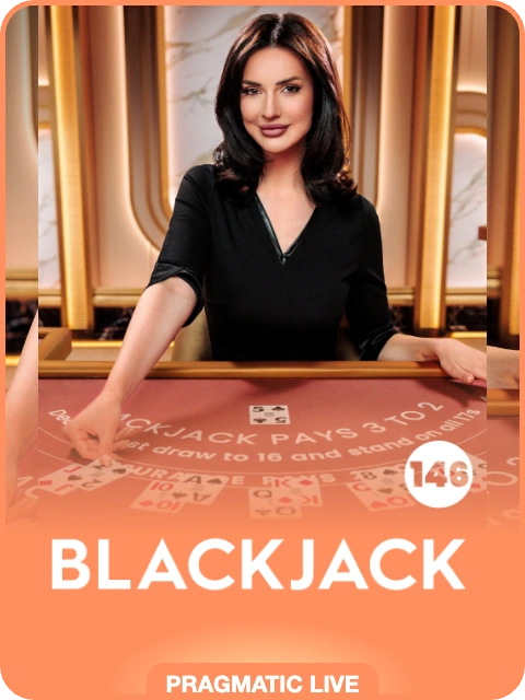 Blackjack 146 lobby thumbnail — Pragmatic Play Live, rendered by thumbs.store