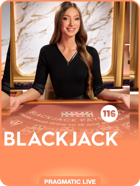 Blackjack 116 lobby thumbnail — Pragmatic Play Live, rendered by thumbs.store