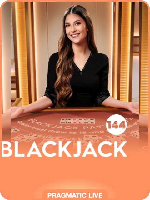 Blackjack 144 lobby thumbnail — Pragmatic Play Live, rendered by thumbs.store