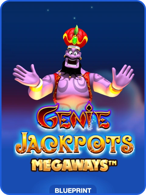 Genie Jackpots Megaways lobby thumbnail — Blueprint Gaming, rendered by thumbs.store
