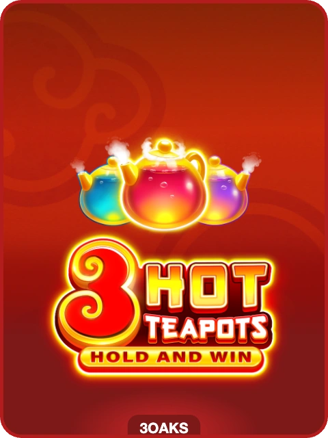 3 Hot Teapots lobby thumbnail — 3 Oaks Gaming, rendered by thumbs.store