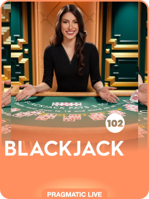 Blackjack 102 lobby thumbnail — Pragmatic Play Live, rendered by thumbs.store