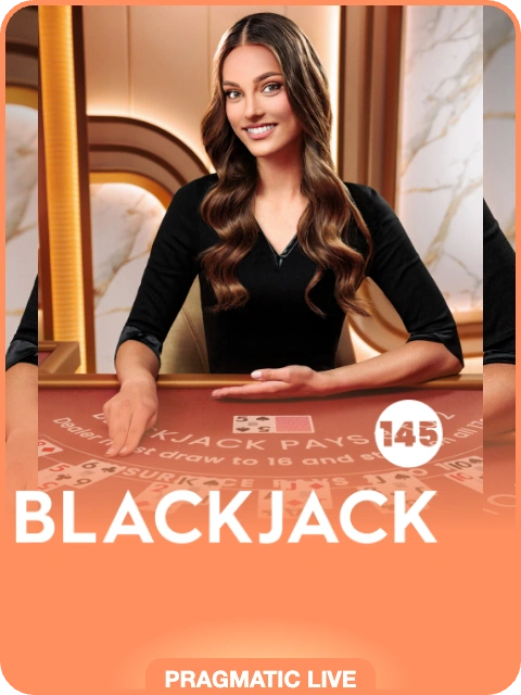 Blackjack 145 lobby thumbnail — Pragmatic Play Live, rendered by thumbs.store