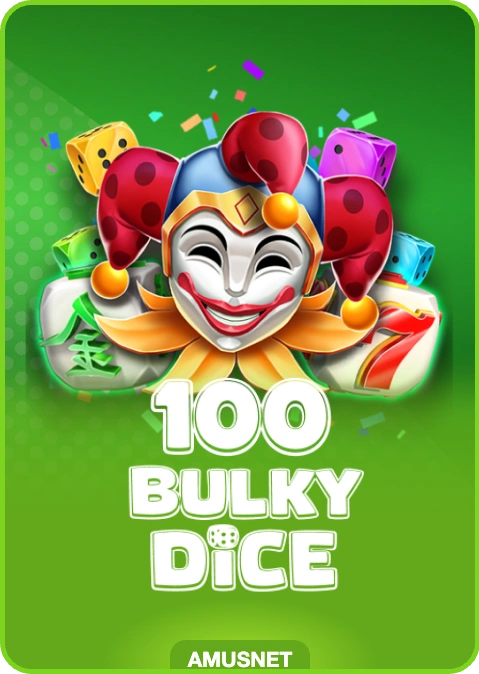 100 Bulky Dice Golden Coins Link lobby thumbnail — Amusnet, rendered by thumbs.store