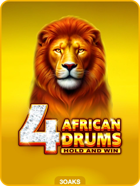 4 African Drums lobby thumbnail — 3 Oaks Gaming, rendered by thumbs.store