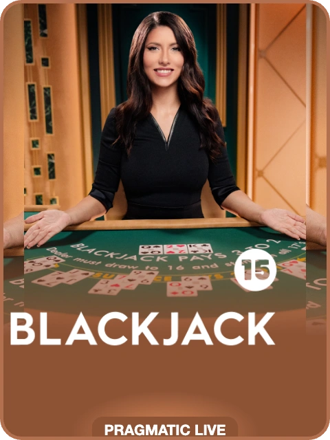 Blackjack 15 lobby thumbnail — Pragmatic Play Live, rendered by thumbs.store