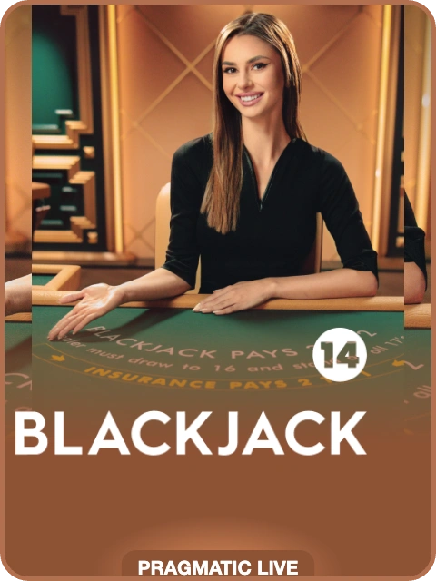 Blackjack 14 lobby thumbnail — Pragmatic Play Live, rendered by thumbs.store