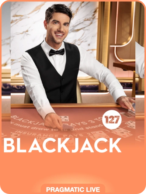 Blackjack 127 lobby thumbnail — Pragmatic Play Live, rendered by thumbs.store