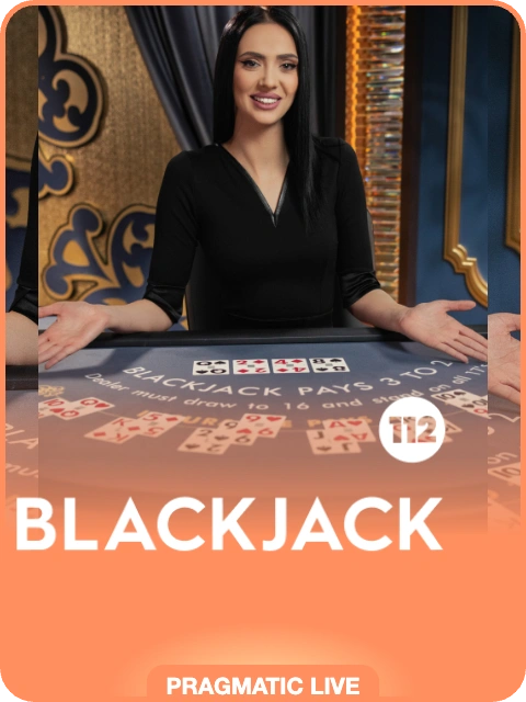 Blackjack 112 lobby thumbnail — Pragmatic Play Live, rendered by thumbs.store