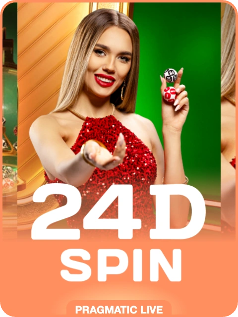 24D Spin lobby thumbnail — Pragmatic Play Live, rendered by thumbs.store