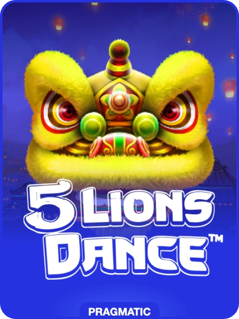 5 Lions Dance lobby thumbnail — Pragmatic Play, rendered by thumbs.store