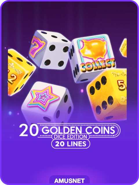 20 Golden Coins Dice Edition lobby thumbnail — Amusnet, rendered by thumbs.store