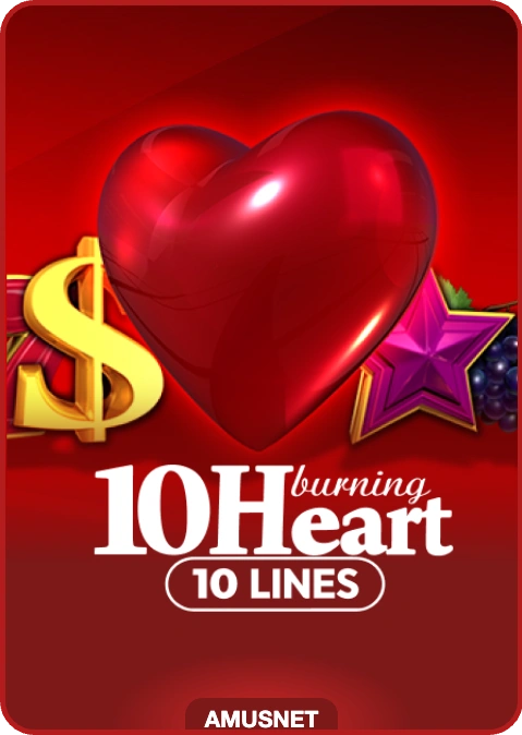 10 Burning Heart lobby thumbnail — Amusnet, rendered by thumbs.store
