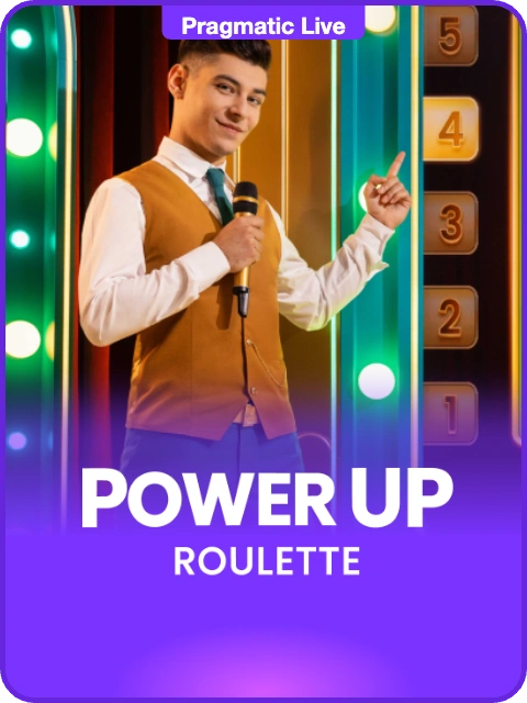 PowerUP Roulette lobby thumbnail — Pragmatic Play Live, rendered by thumbs.store