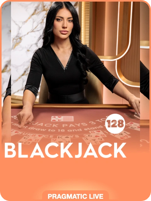 Blackjack 128 lobby thumbnail — Pragmatic Play Live, rendered by thumbs.store