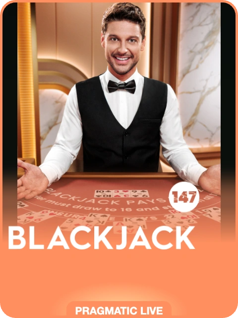 Blackjack 147 lobby thumbnail — Pragmatic Play Live, rendered by thumbs.store